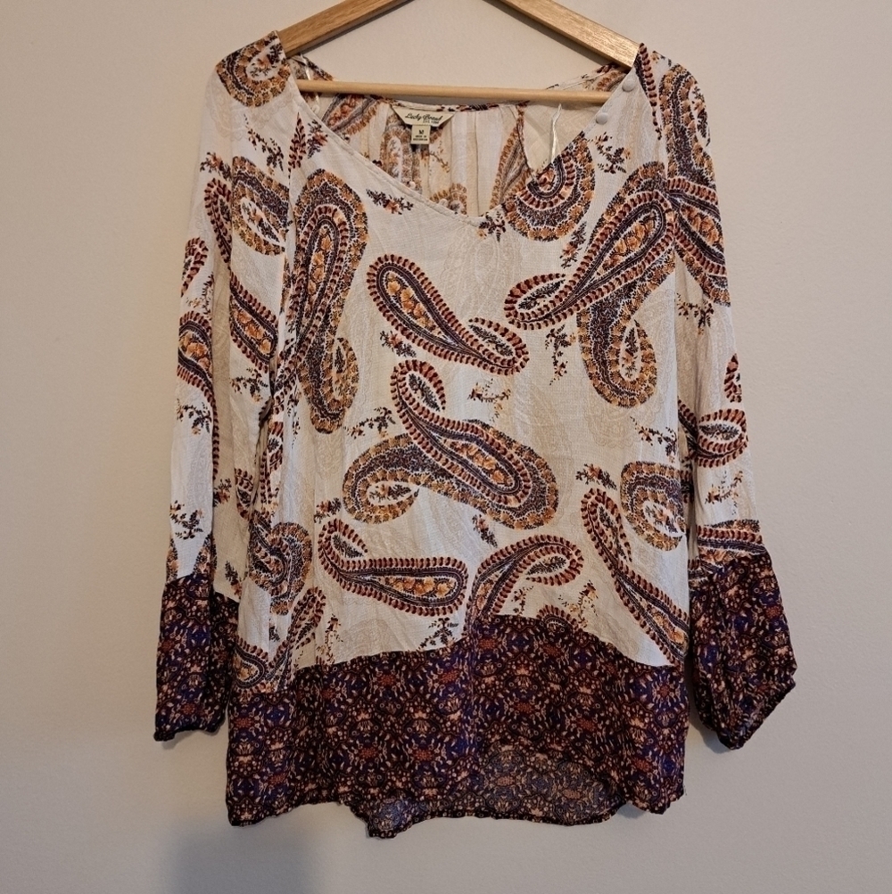 Paisley Lucky Brand Top Size M